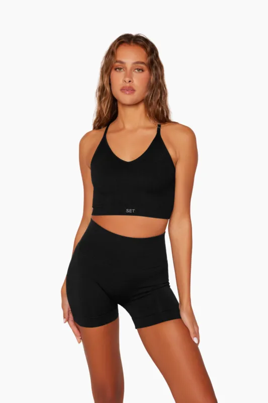 SCULPTFLEX® POWER RIBBED V BRA - ONYX sold by SETactive
