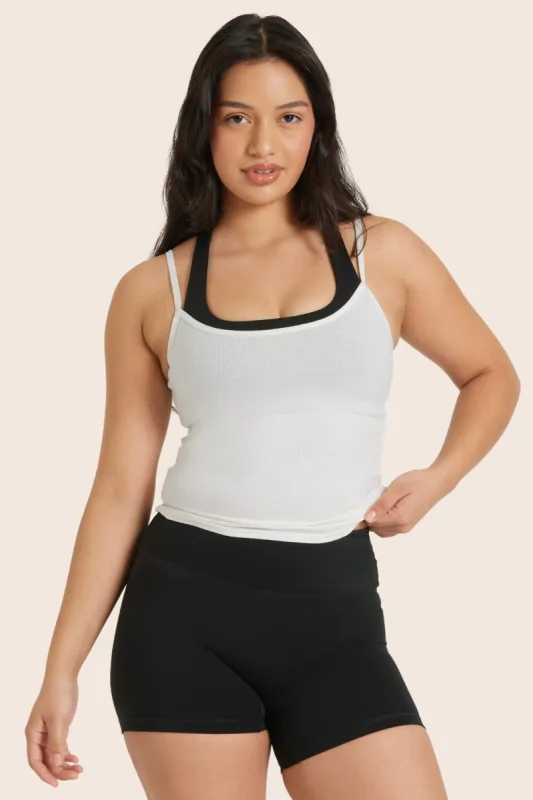 SPORTBODY® SPORTY LAYERED CAMI BRA - ONYX sold by SETactive