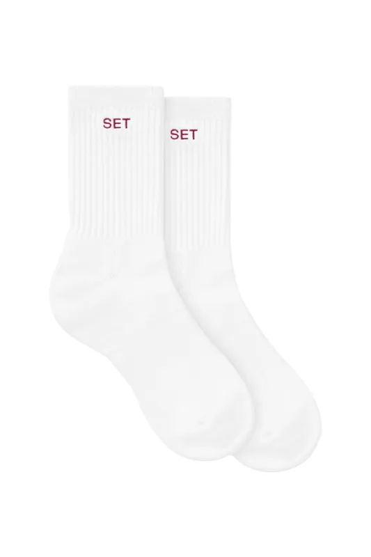 SET SOCKS - WHITE/WILDBERRY sold by SETactive