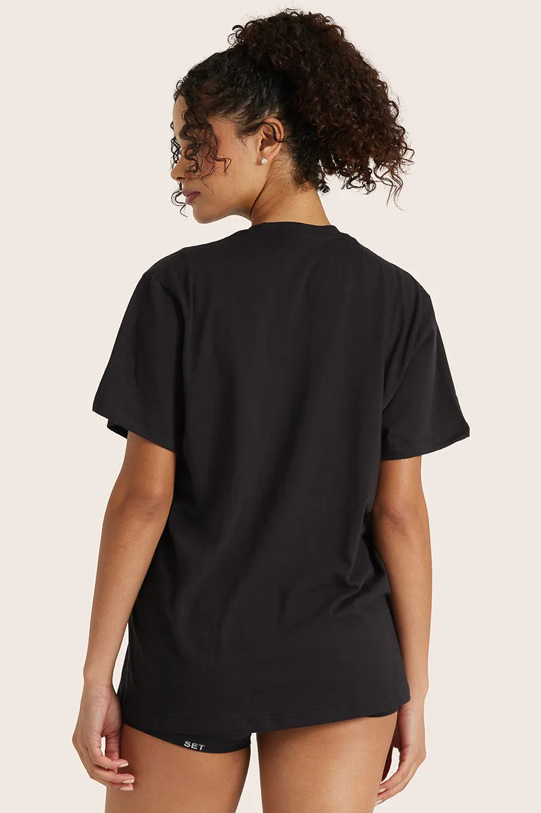 CLASSIC COTTON DAILY BOYFRIEND TEE - ONYX sold by SETactive product image thumbnail 3