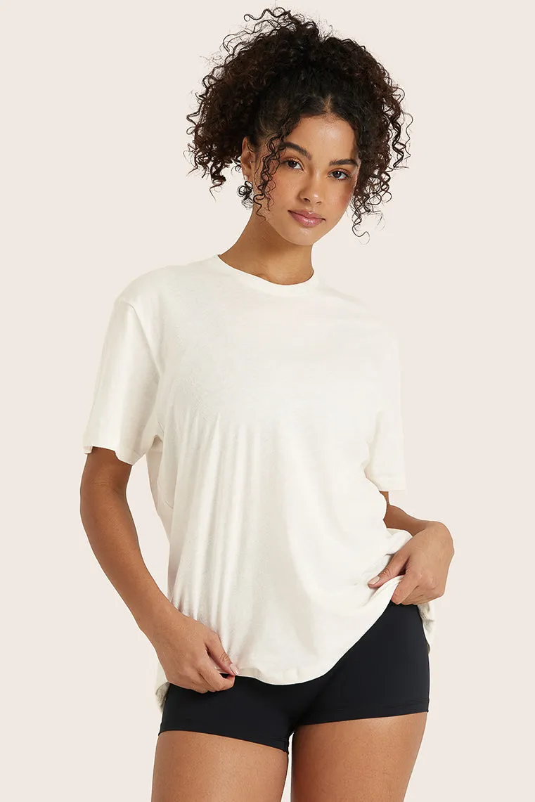 CLASSIC COTTON DAILY BOYFRIEND TEE - BLANC sold by SETactive