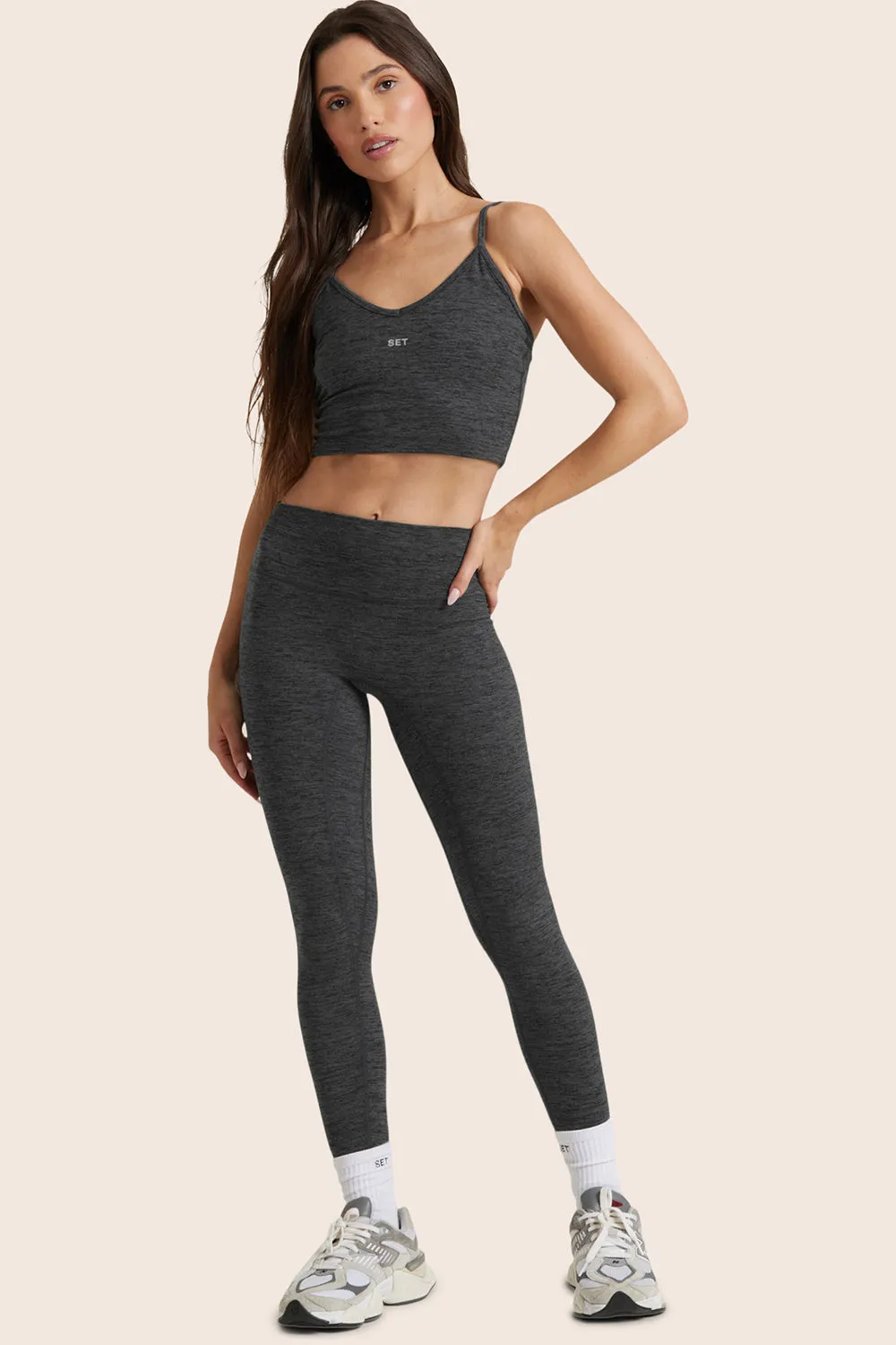 FORMCLOUD® CLOUD MID-RISE LEGGINGS - PEPPER HEATHER GREY 1.0 sold by SETactive product image thumbnail 2