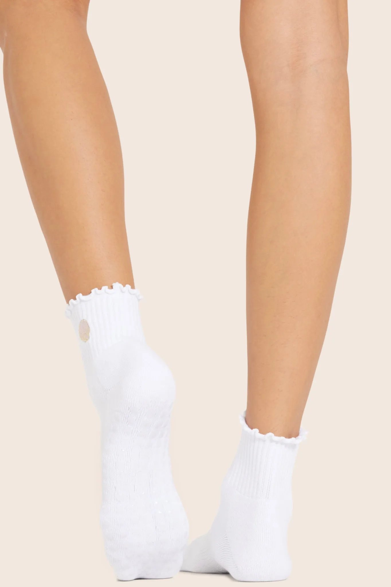 SET X PARKE RUFFLE PILATES SOCKS - WHITE/SEASHELL sold by SETactive product image thumbnail 2