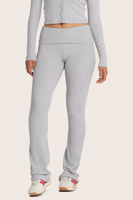 RIBBED MODAL BODY FOLDOVER PANTS - FOG HEATHER GREY sold by SETactive