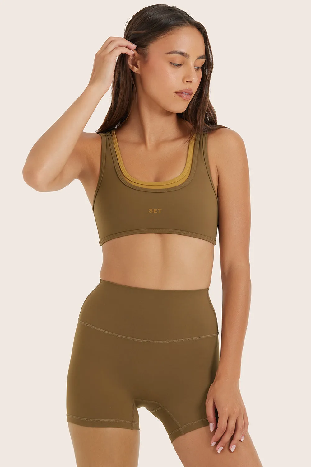 AIRLUXE™ BREATHE LAYER SCOOP BRA - OTTER sold by SETactive