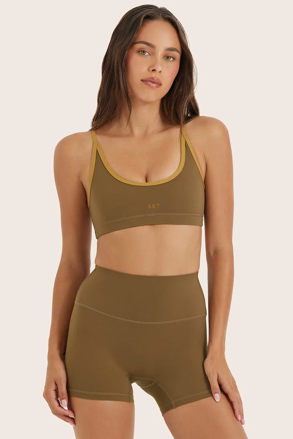 AIRLUXE™ BREATHE CONTRAST MOVE BRA - OTTER sold by SETactive