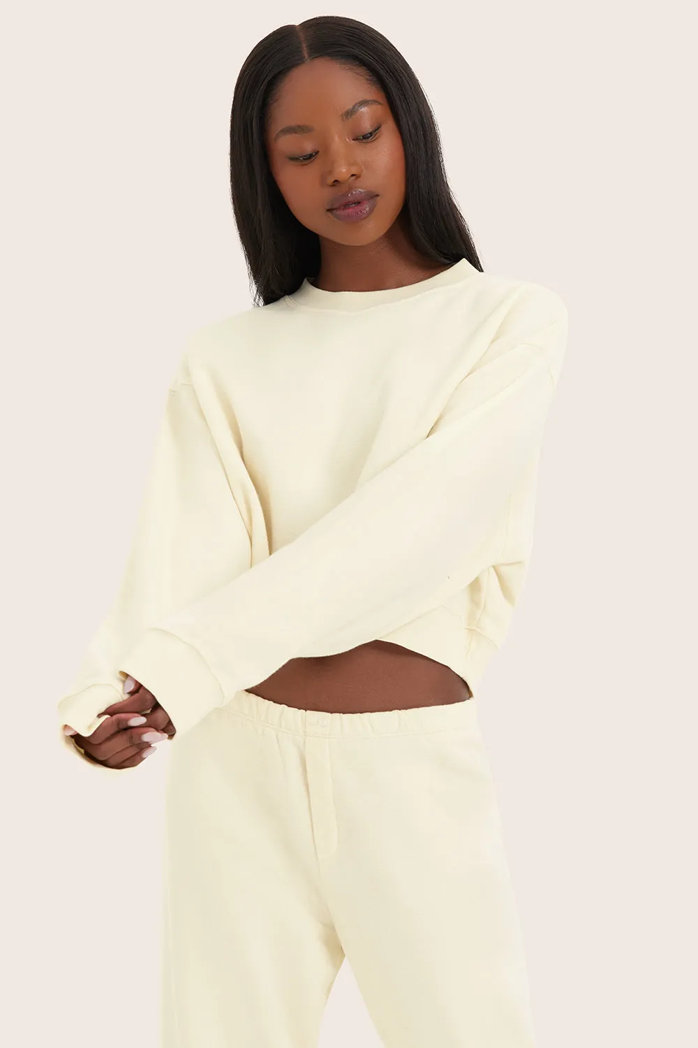 LIGHTWEIGHT SWEATS CLASSIC CROPPED CREWNECK - CABANA sold by SETactive product image thumbnail 3