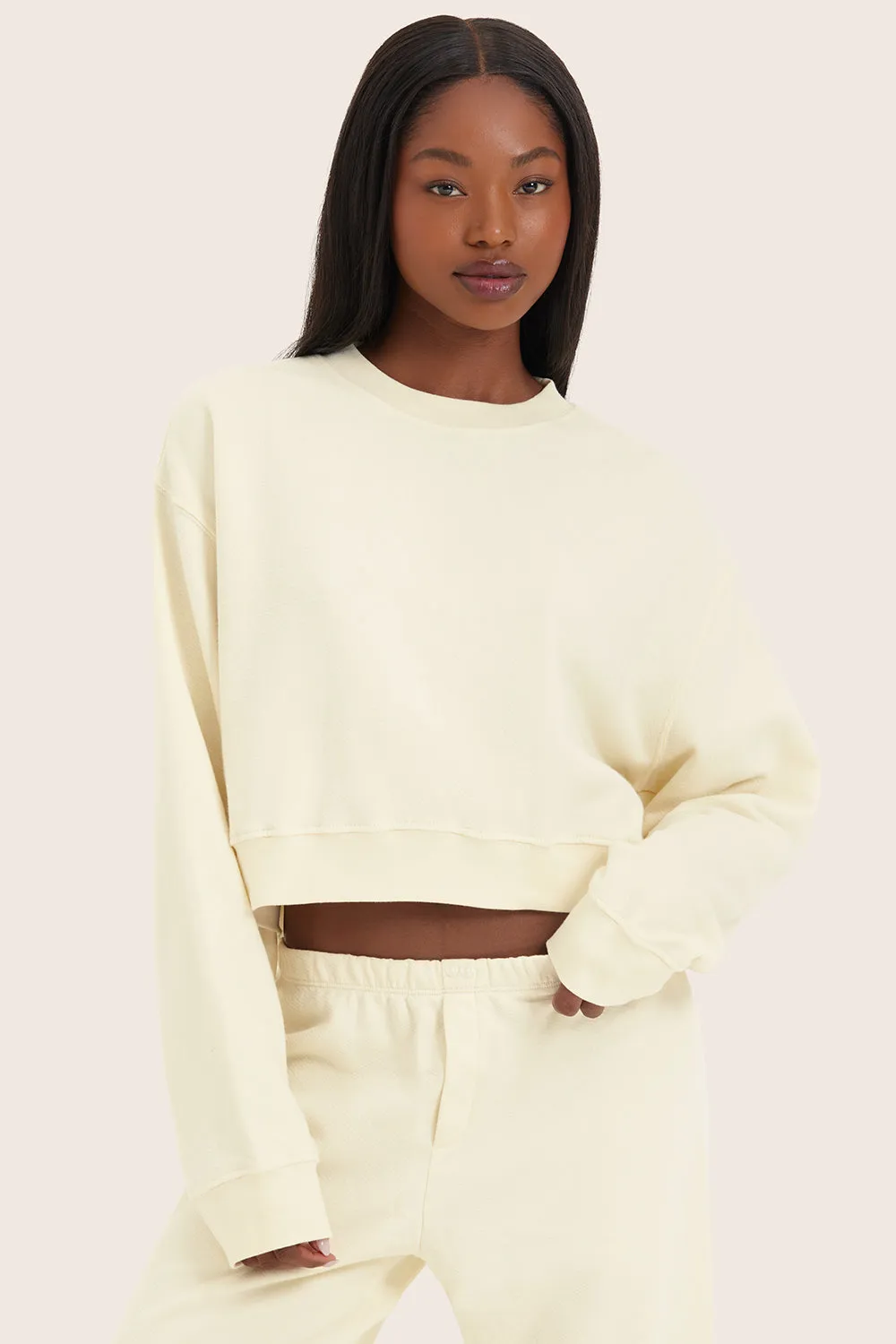 LIGHTWEIGHT SWEATS CLASSIC CROPPED CREWNECK - CABANA sold by SETactive