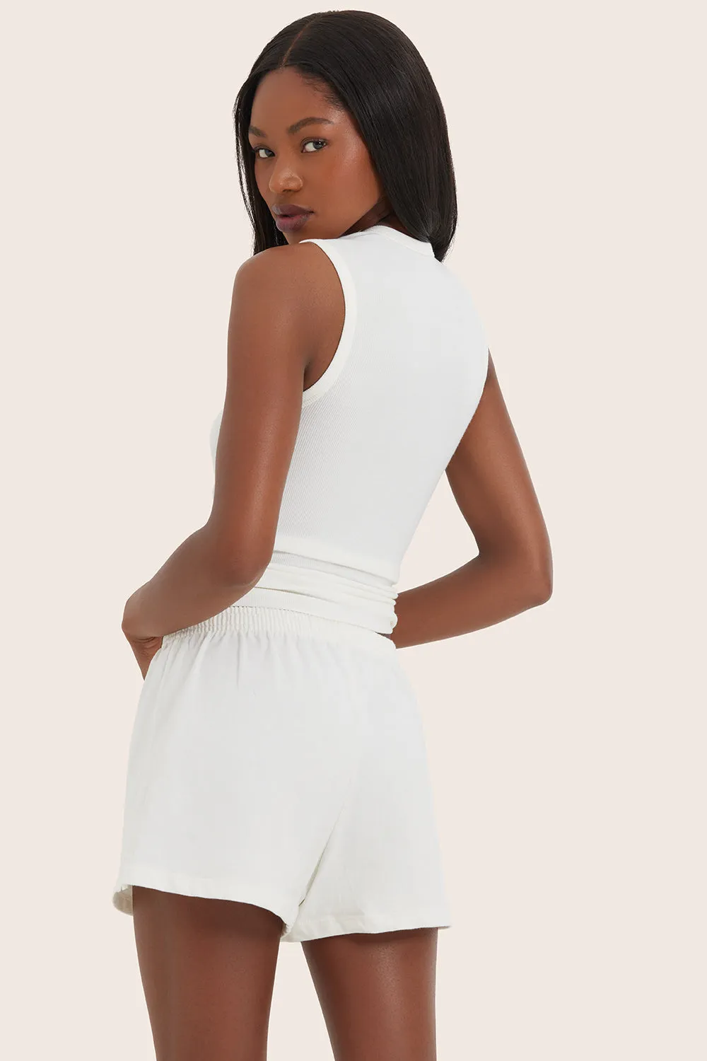 RIBBED MODAL BODY MUSCLE TANK - BLANC sold by SETactive product image thumbnail 2