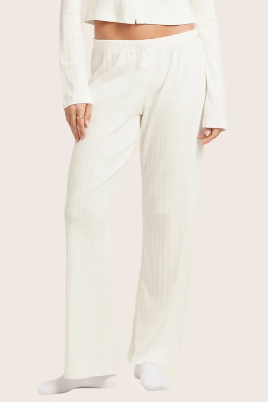 POINTELLE BUTTON PANTS - VANILLA sold by SETactive