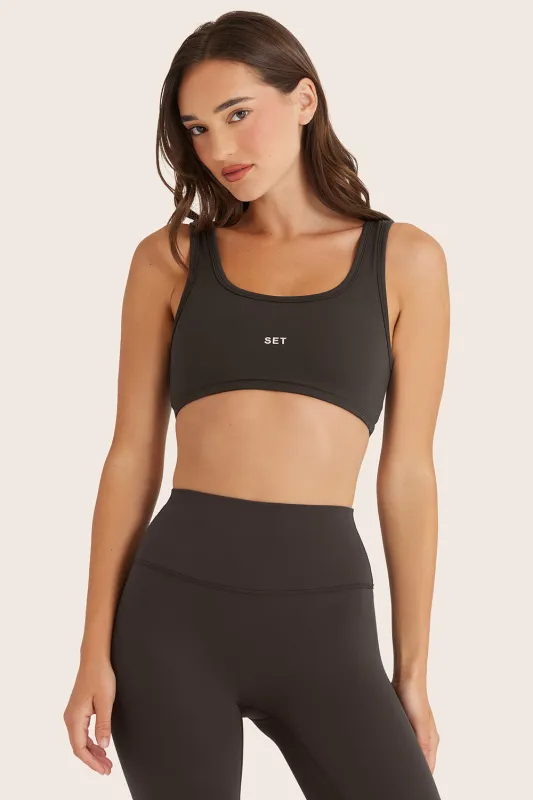 AIRLUXE™ BREATHE SCOOP BRA - BIRTHDAY ESPRESSO sold by SETactive