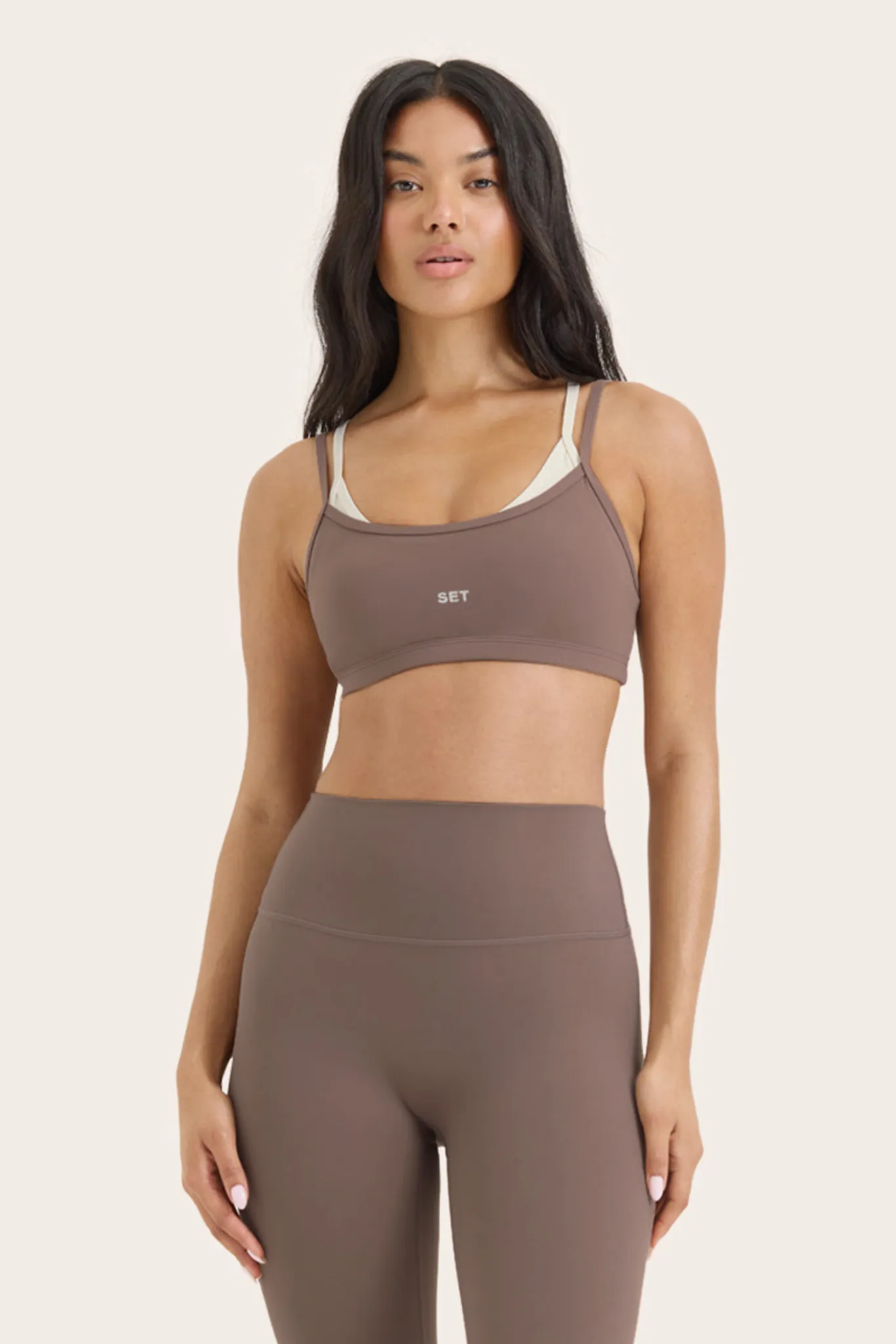 AIRLUXE BREATHE LAYERED MOVE BRA - CANOE sold by SETactive