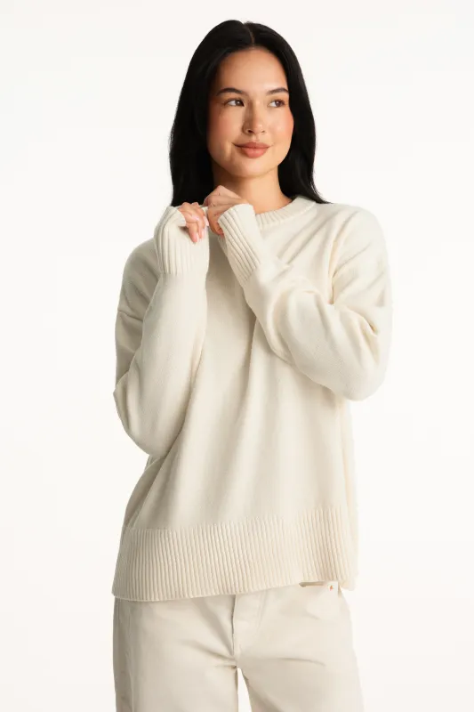 SET X PARKE COTTON CREWNECK - CREAM sold by SETactive
