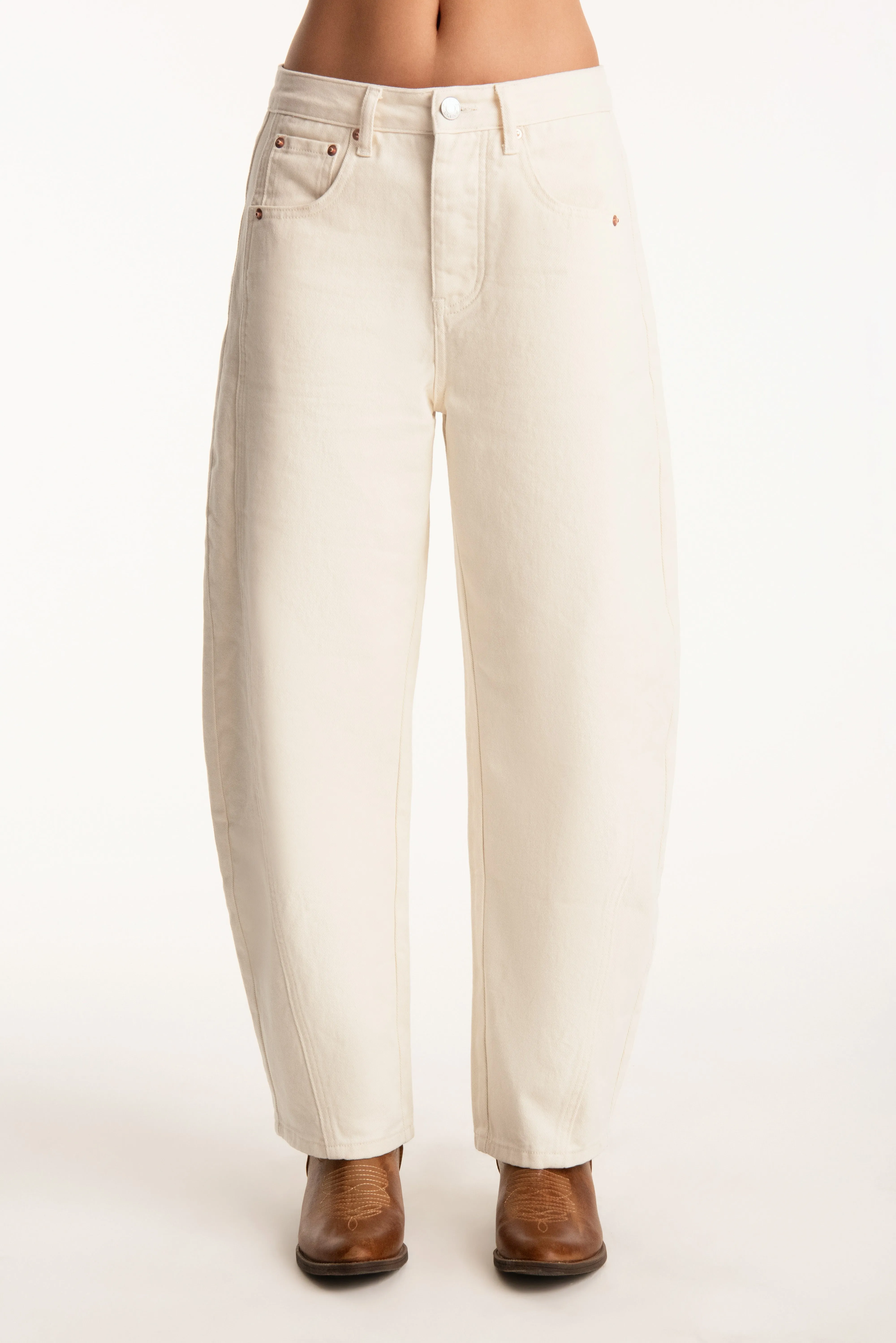 SET X PARKE HORSESHOE JEANS - CREAM sold by SETactive