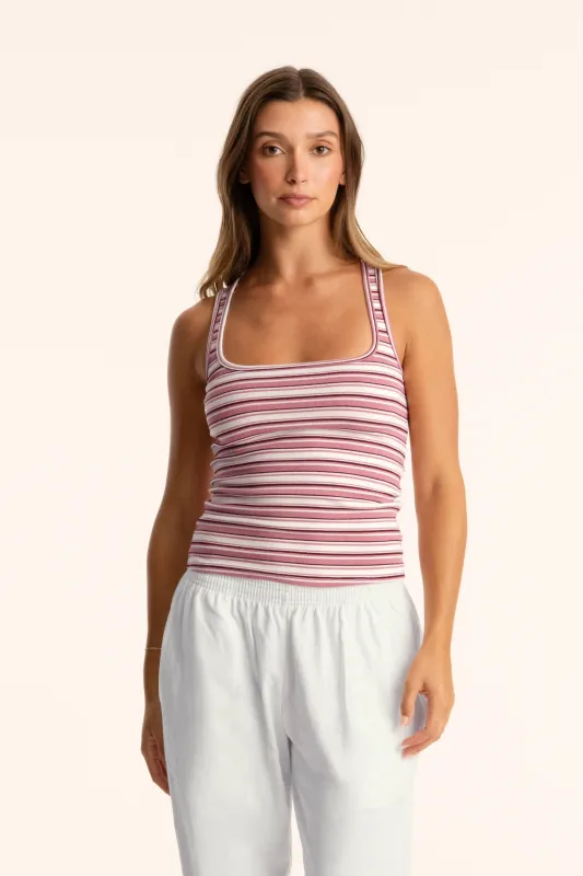 STRIPE JERSEY STRIPE PARKE BODY TANK - NEAPOLITAN sold by SETactive