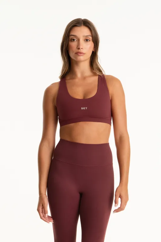AIRLUXE™ BREATHE PARKE POSE BRA - RHUBARB sold by SETactive