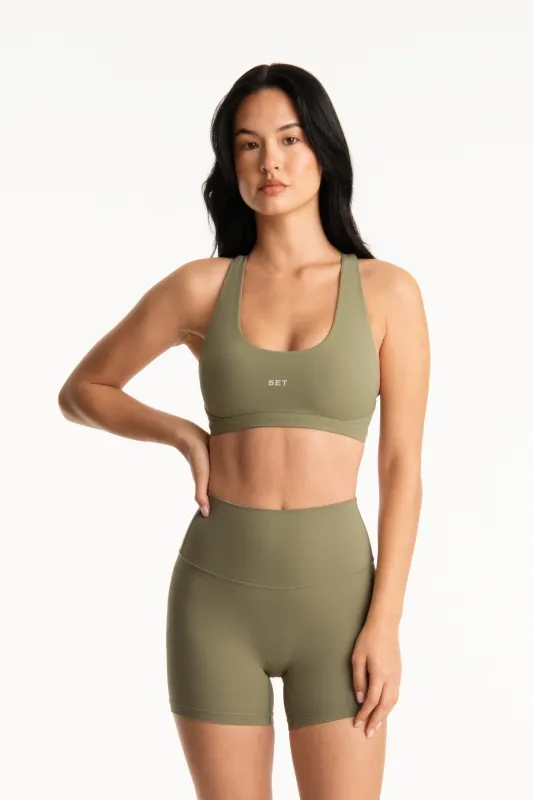 AIRLUXE™ BREATHE PARKE POSE BRA - BEACHGRASS sold by SETactive