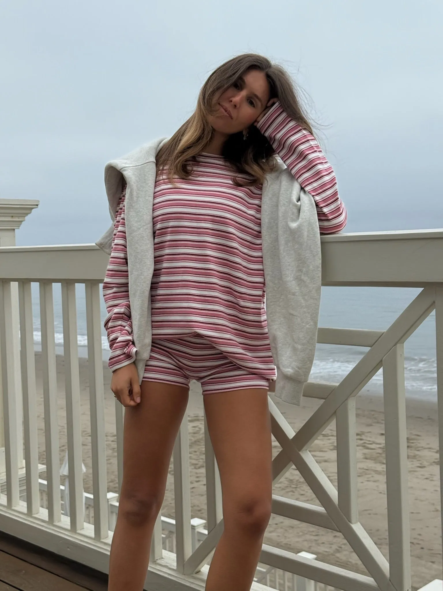 STRIPE JERSEY STRIPE PARKE OVERSIZED LONG SLEEVE - NEAPOLITAN sold by SETactive product image thumbnail 2
