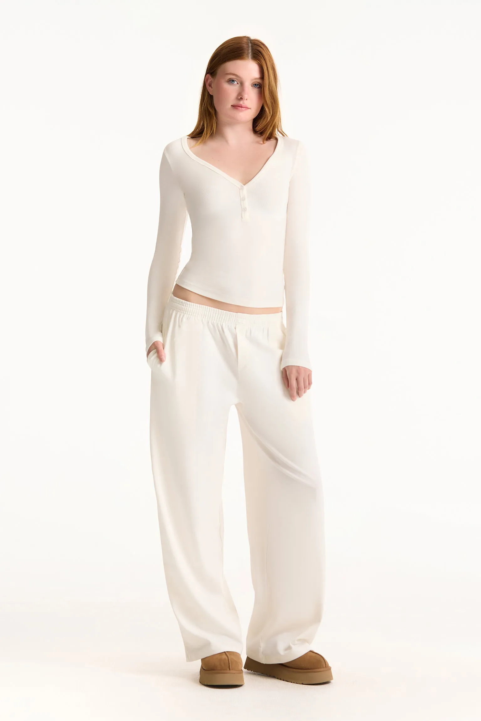 HEAVY COTTON EASY BOXER PANTS - BLANC sold by SETactive product image thumbnail 3