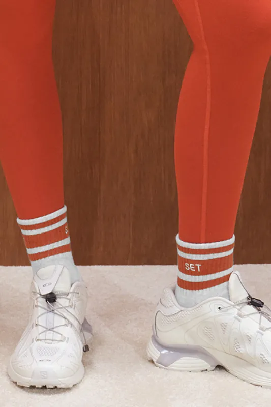 SET STRIPE SHORTY SOCKS - HEATHER GREY/CREST sold by SETactive