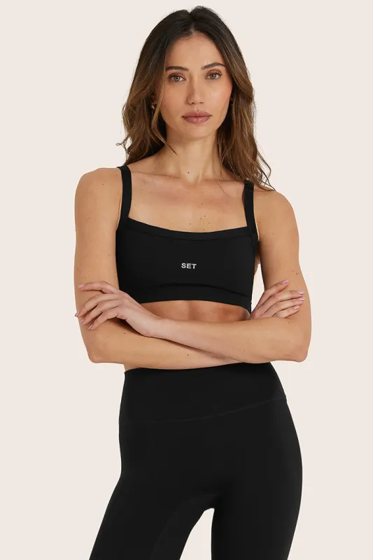 SPORTBODY® (BLOOPERS) SPORTY SCOOP BRA - ONYX sold by SETactive