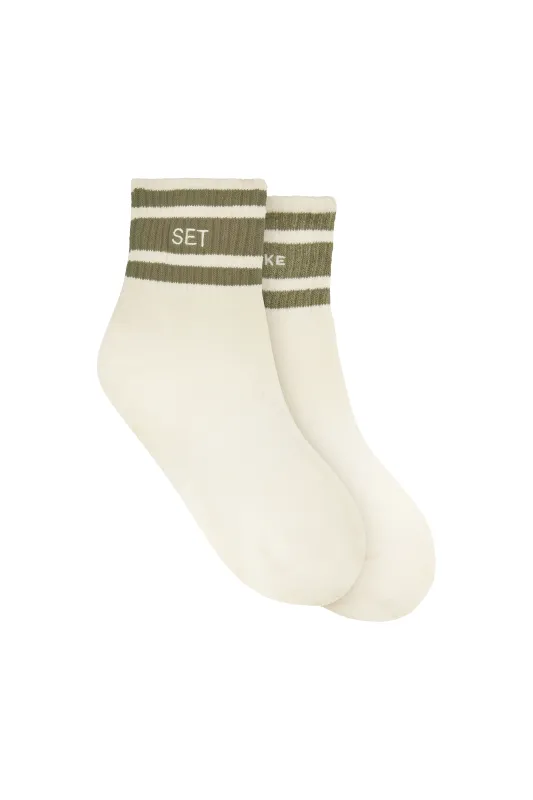 SET X PARKE STRIPE SHORTY SOCKS - BEACHGRASS sold by SETactive