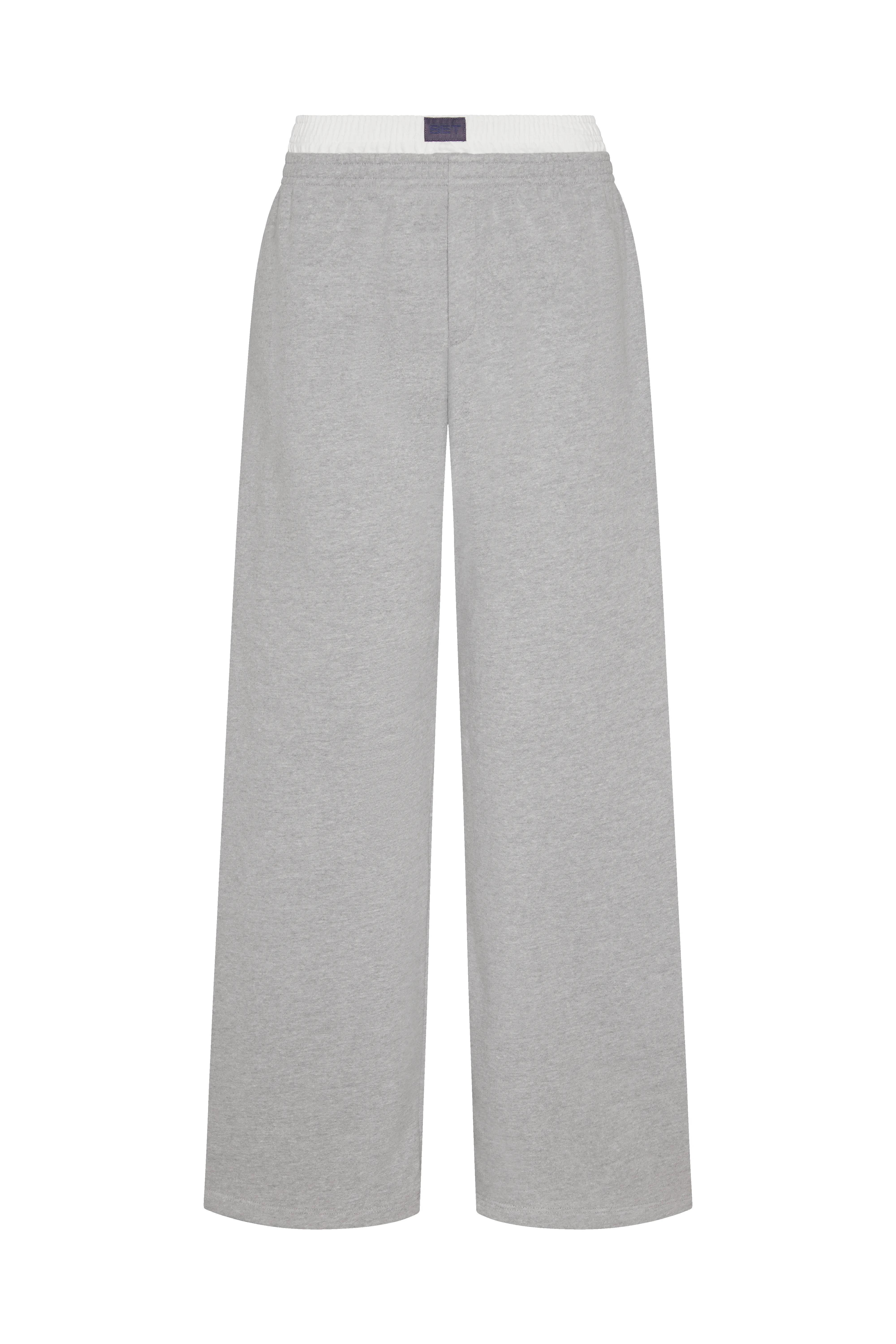 MIDWEIGHT SWEATS STAPLE LAYERED STRAIGHT LEG SWEATS - IRON HEATHER GREY sold by SETactive