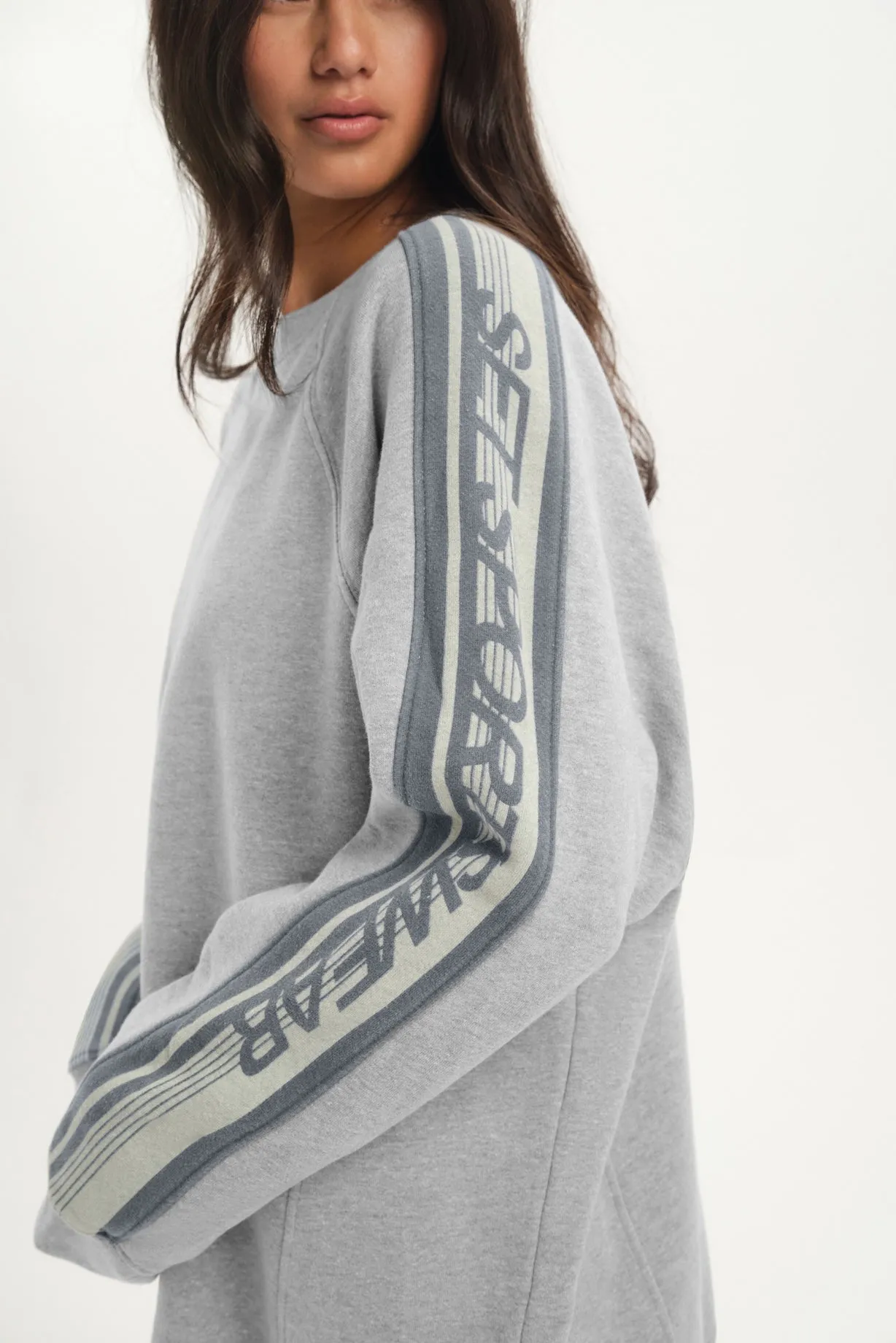 MIDWEIGHT SWEATS STAPLE PANELED CREWNECK - IRON HEATHER GREY/ZUMA sold by SETactive product image thumbnail 5