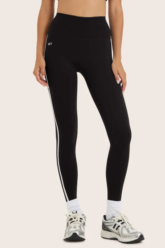 SPORTBODY® SPORTY HIGH-RISE STRIPE LEGGINGS - ORCA sold by SETactive