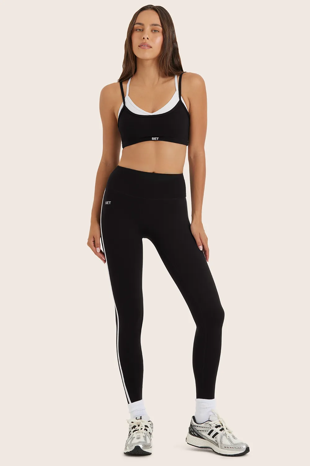 SPORTBODY® SPORTY MID-RISE STRIPE LEGGINGS - ORCA sold by SETactive product image thumbnail 2