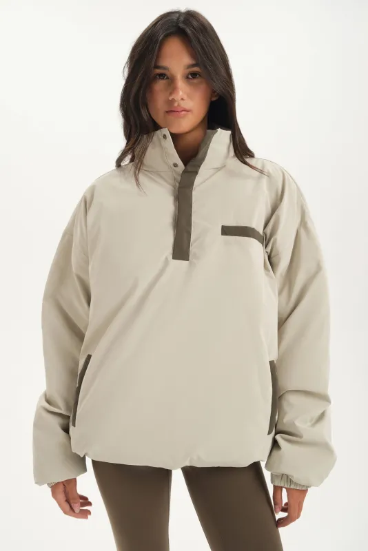 NYLON PUFF QUARTER SNAP JACKET - SPARROW made by SETactive