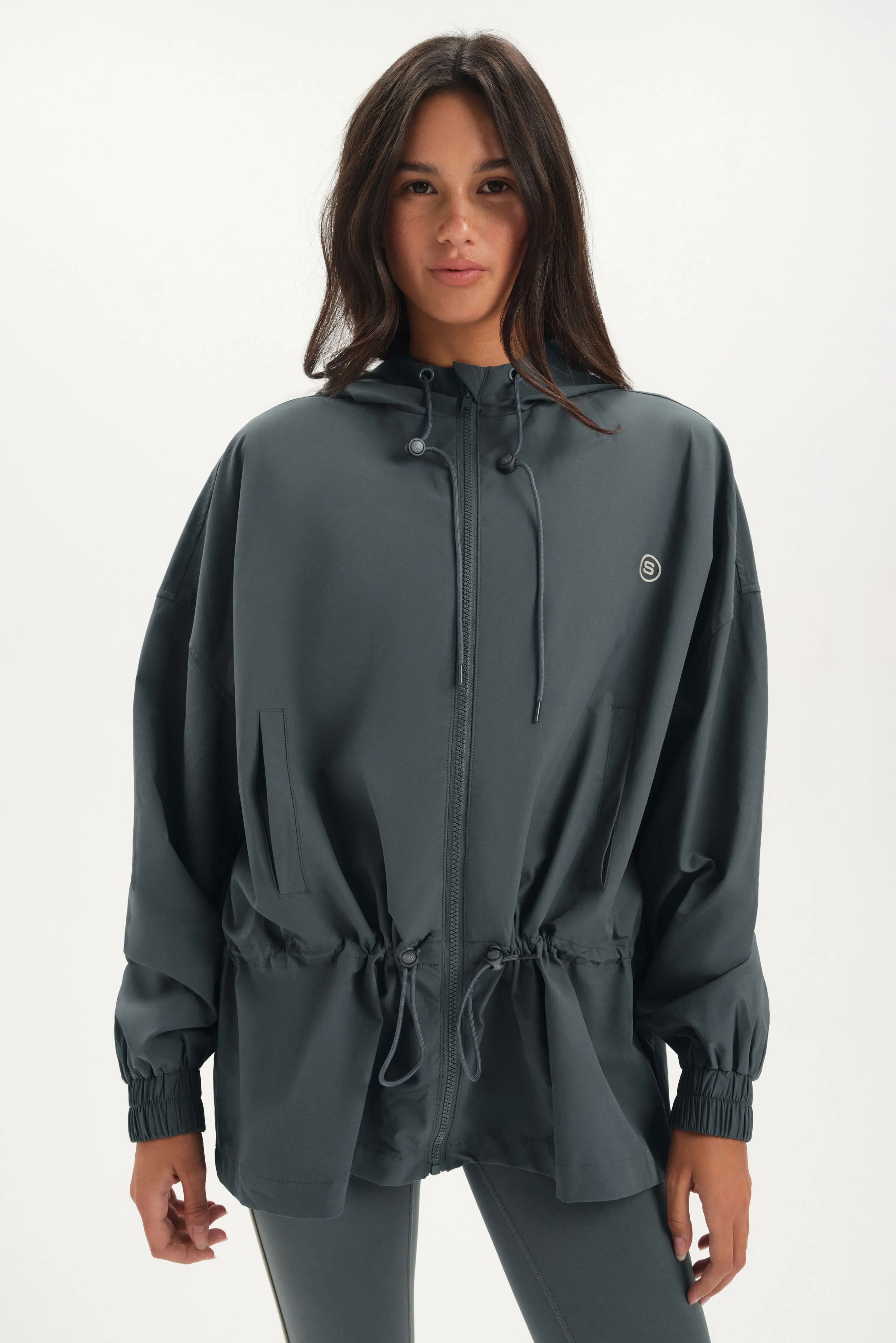 NYLON TRACK CINCHED WINDBREAKER - MAST sold by SETactive product image thumbnail 2