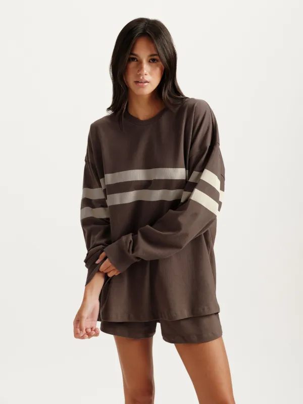 HEAVY COTTON EASY STRIPE LONG SLEEVE - GRAIN sold by SETactive