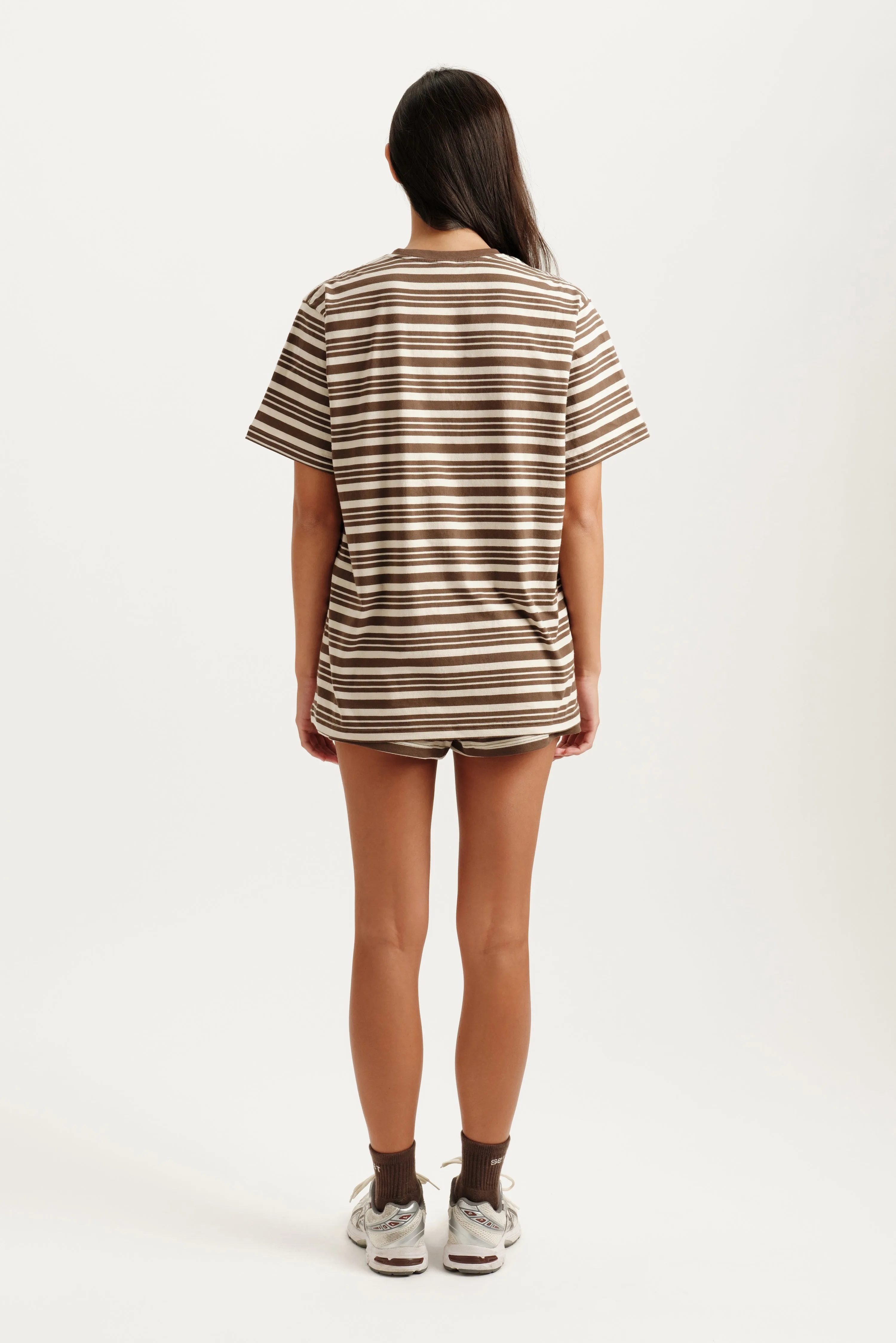 CLASSIC COTTON DAILY STRIPE BOYFRIEND TEE - GRAIN sold by SETactive product image thumbnail 4