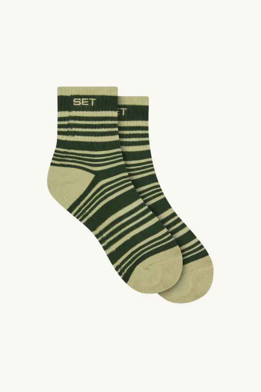 SET STRIPE SHORTY SOCKS - LAWN made by SETactive