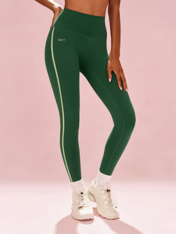 SPORTBODY® SPORTY STRIPE LEGGINGS - LAWN made by SETactive