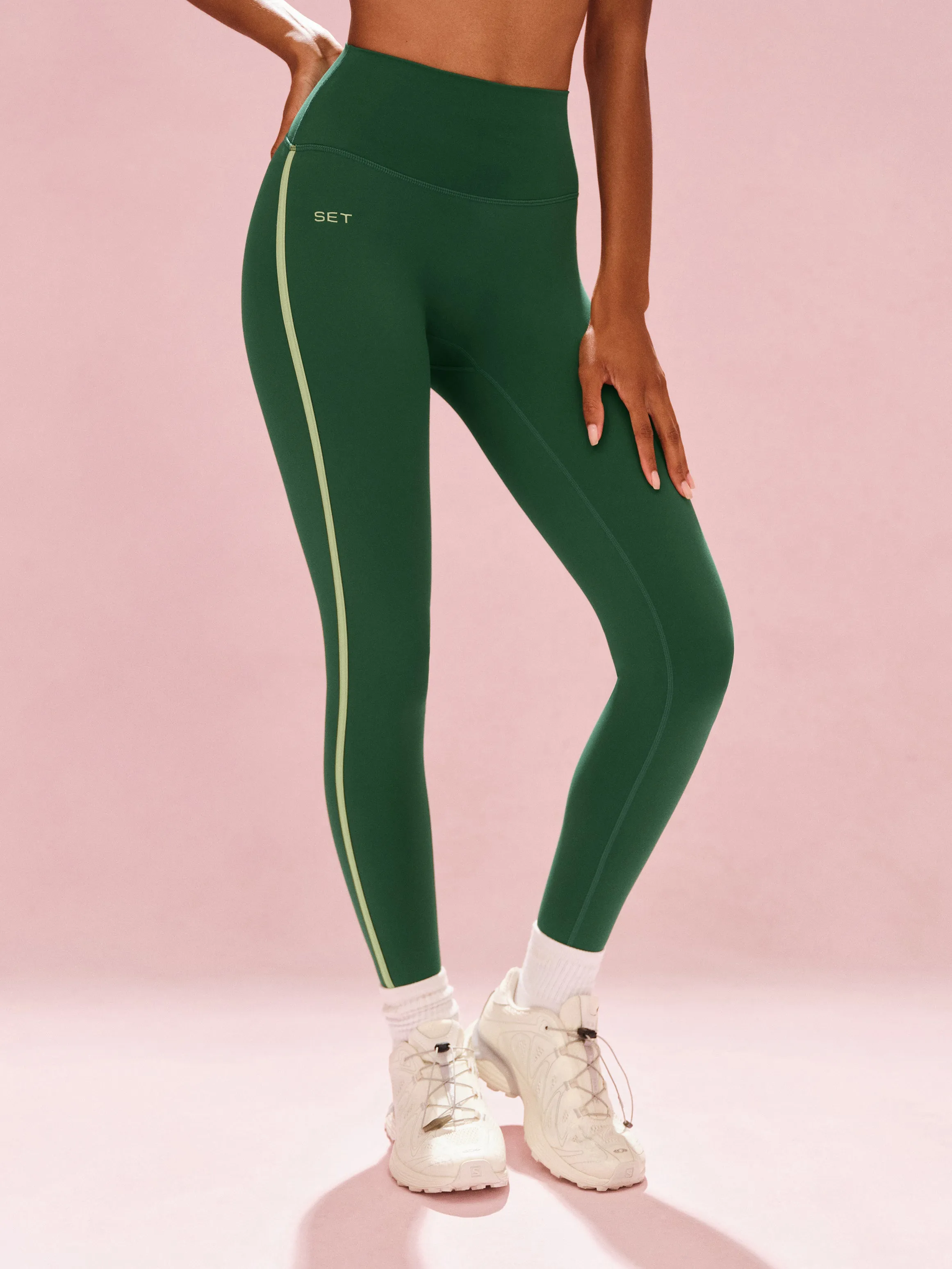 SPORTBODY® SPORTY STRIPE LEGGINGS - LAWN sold by SETactive
