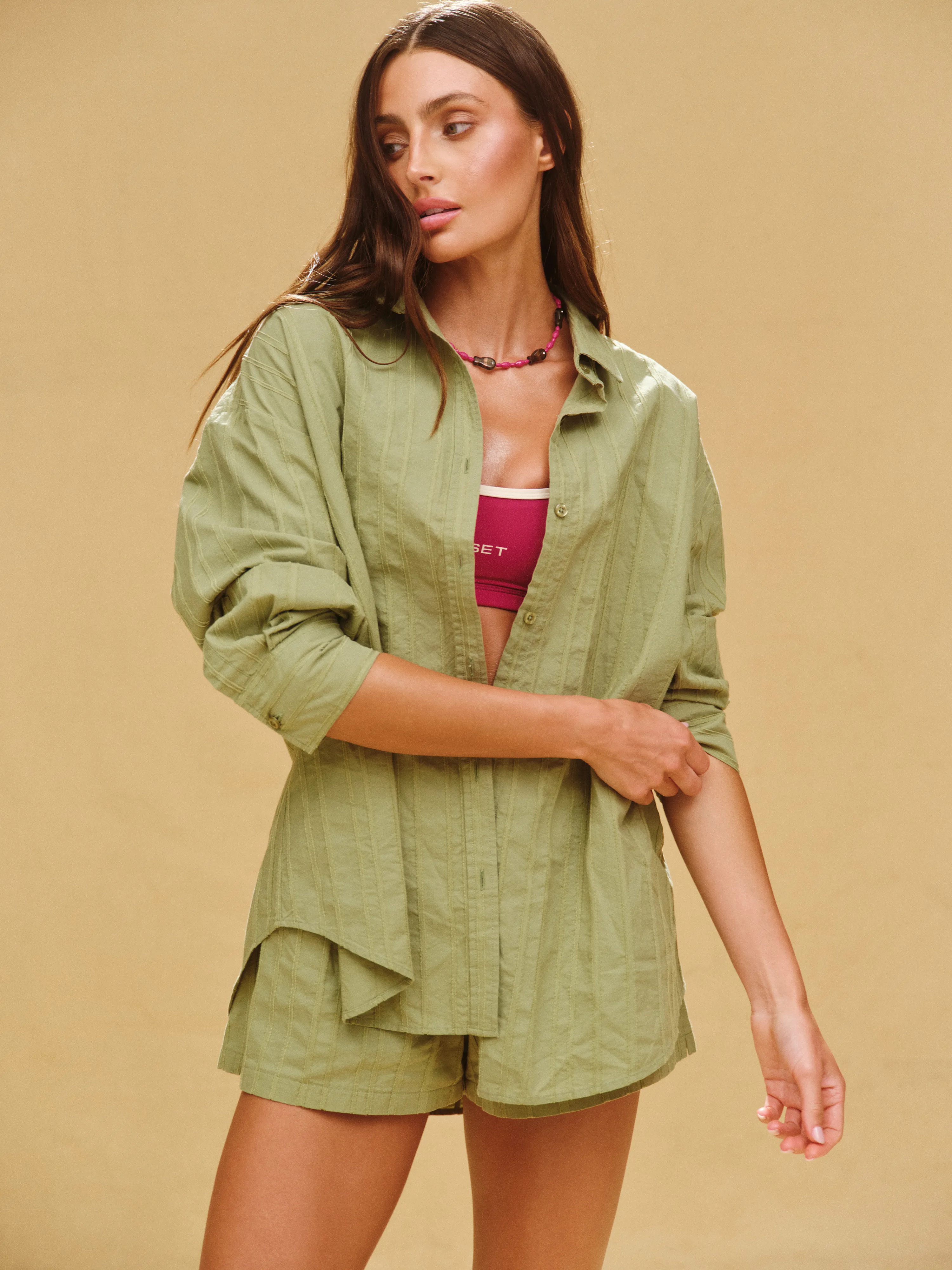STRIPED JACQUARD LINE BUTTON DOWN - PIÑA sold by SETactive