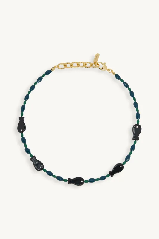 SET x LOGAN TAY FISH BEAD NECKLACE - LAGOON made by SETactive