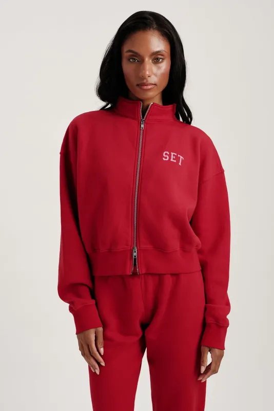 MIDWEIGHT SWEATS STAPLE SET FUNNEL ZIP - SONNET made by SETactive
