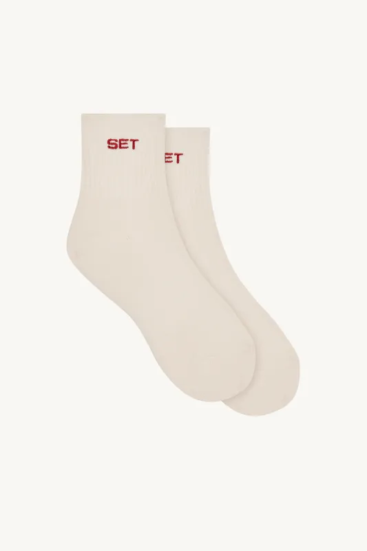 SET SHORTY SOCKS - CREAM/VERSE made by SETactive