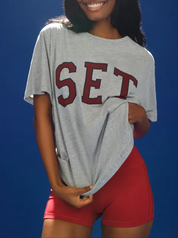 CLASSIC COTTON DAILY SET BOYFRIEND TEE - FOG HEATHER GREY made by SETactive