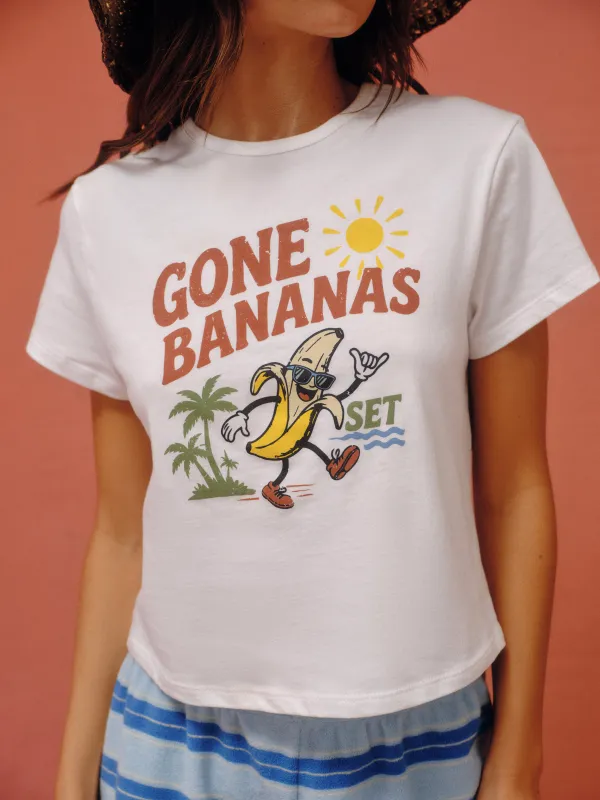 CLASSIC COTTON DAILY GONE BANANAS TEE - SOLEIL made by SETactive