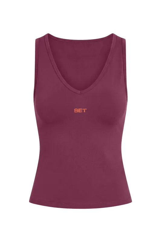 STRETCH COTTON ESSENTIAL SET SCOOP V TANK - HEATWAVE made by SETactive