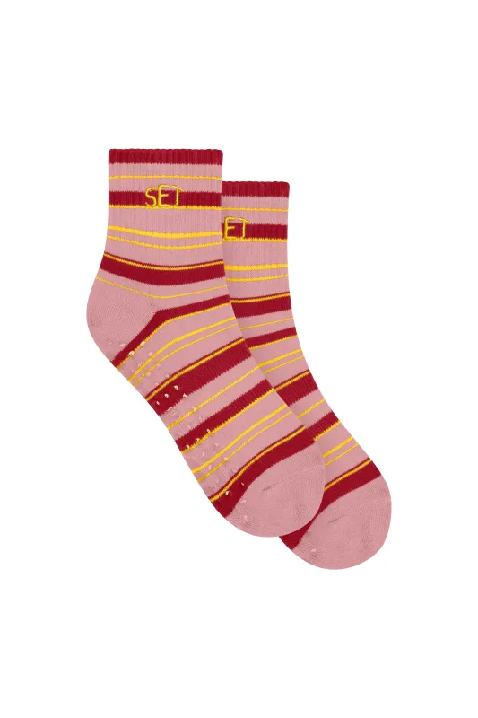  SET STRIPE SHORTY GRIP SOCKS  - SUNRISE made by SETactive