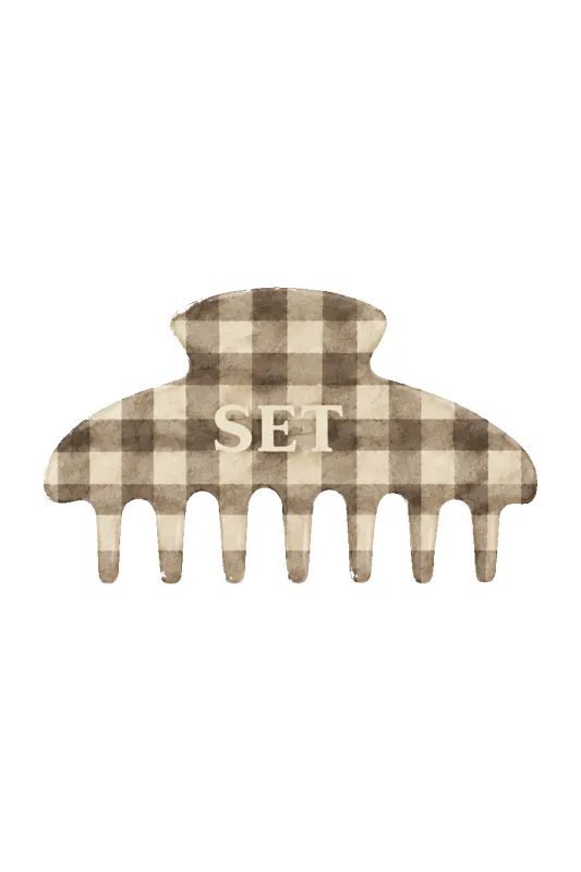 SET GINGHAM CLAW CLIP - SWEET TEA made by SETactive