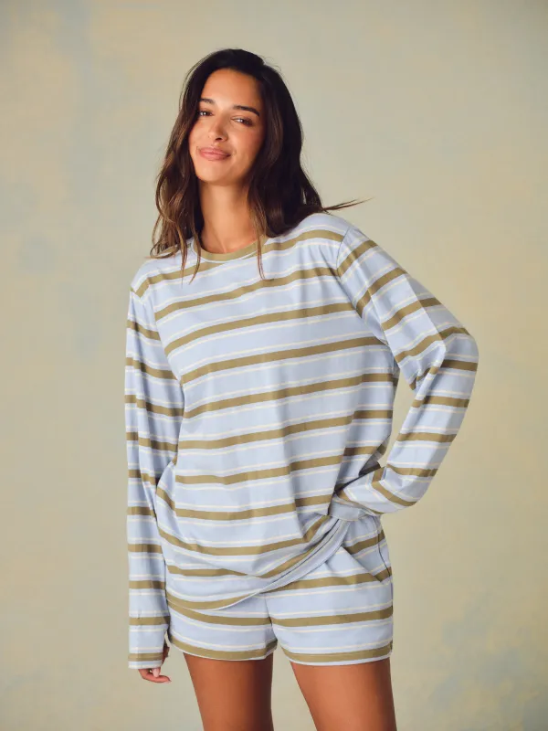CLASSIC COTTON DAILY STRIPE LONG SLEEVE - PALMETTO made by SETactive