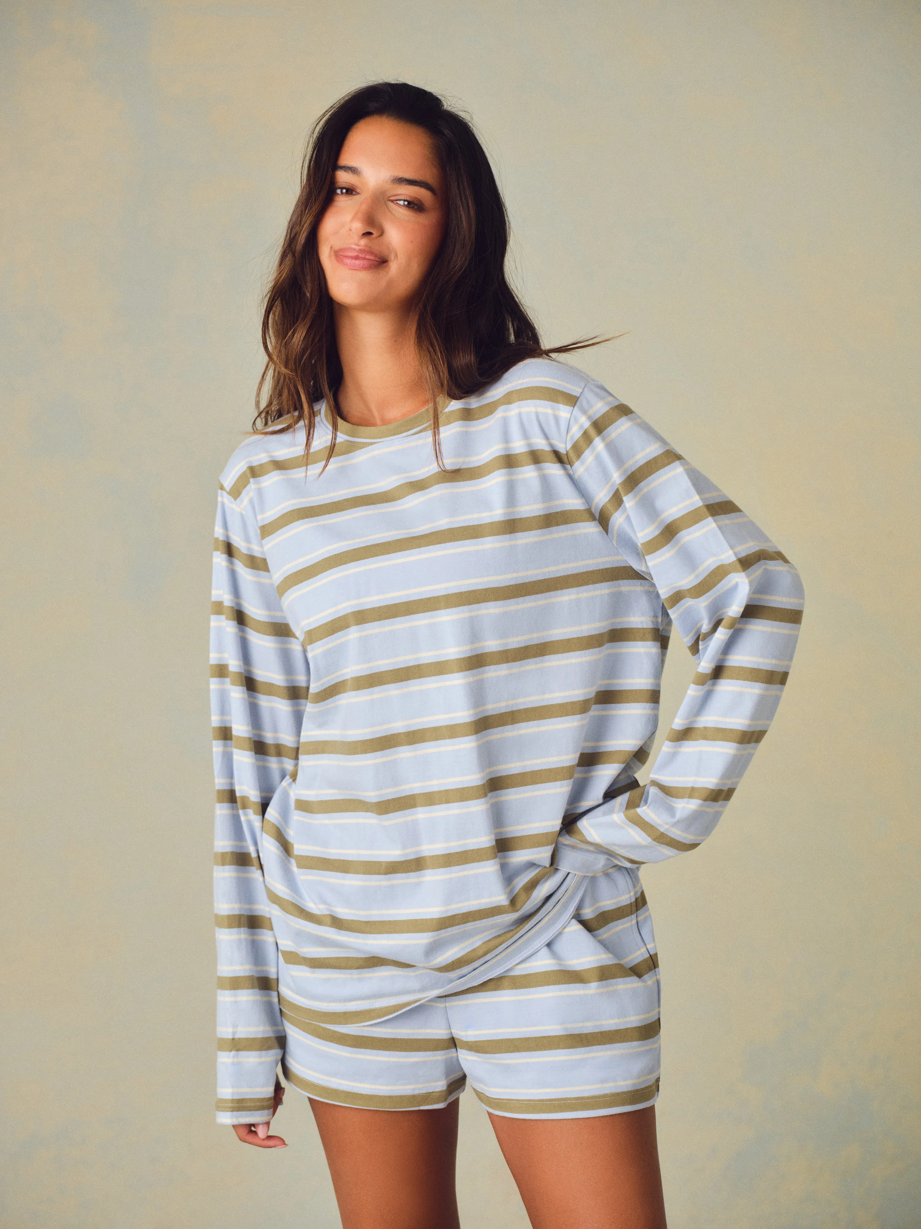 CLASSIC COTTON DAILY STRIPE LONG SLEEVE - PALMETTO sold by SETactive