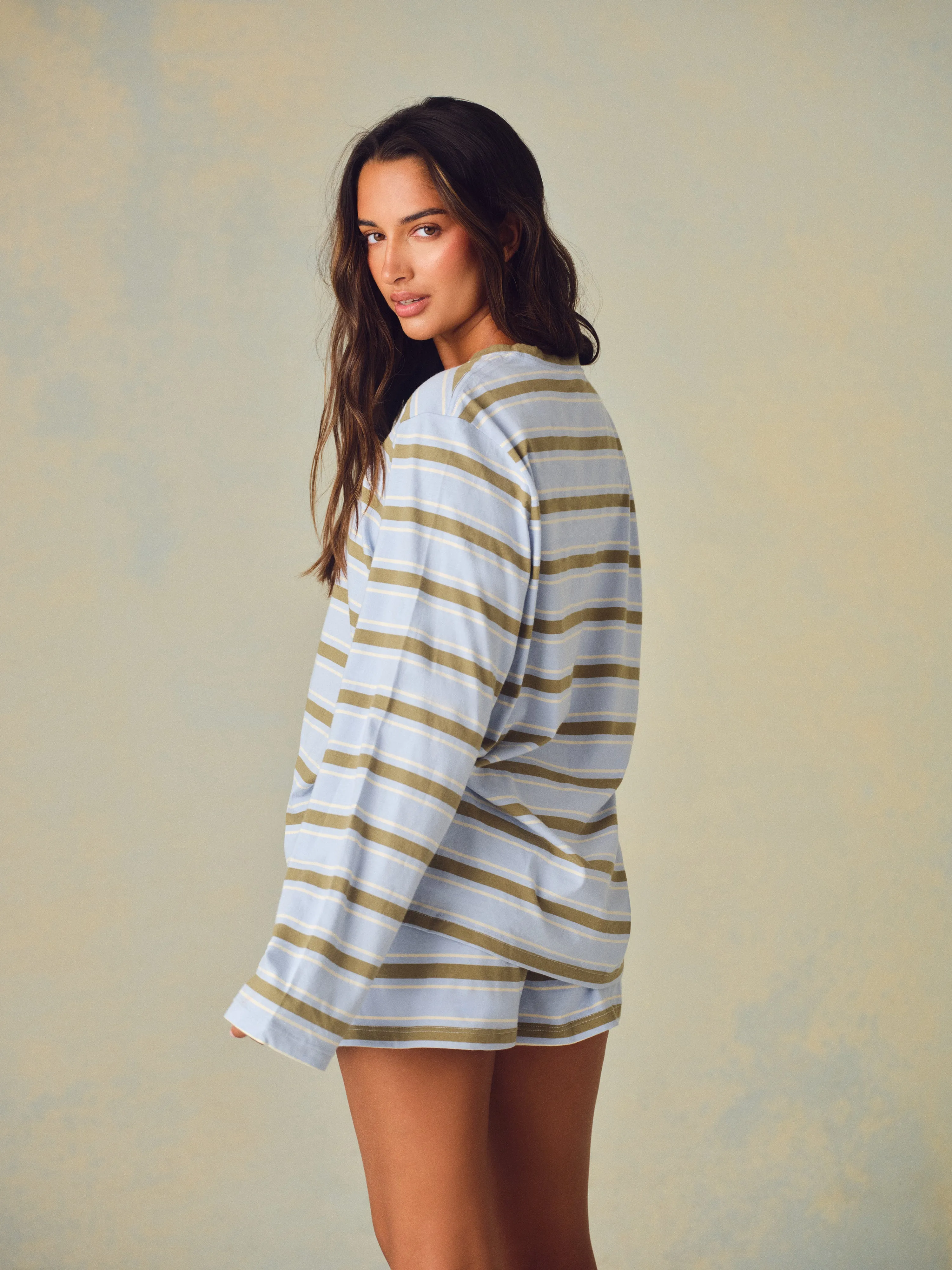 CLASSIC COTTON DAILY STRIPE LONG SLEEVE - PALMETTO sold by SETactive product image thumbnail 3