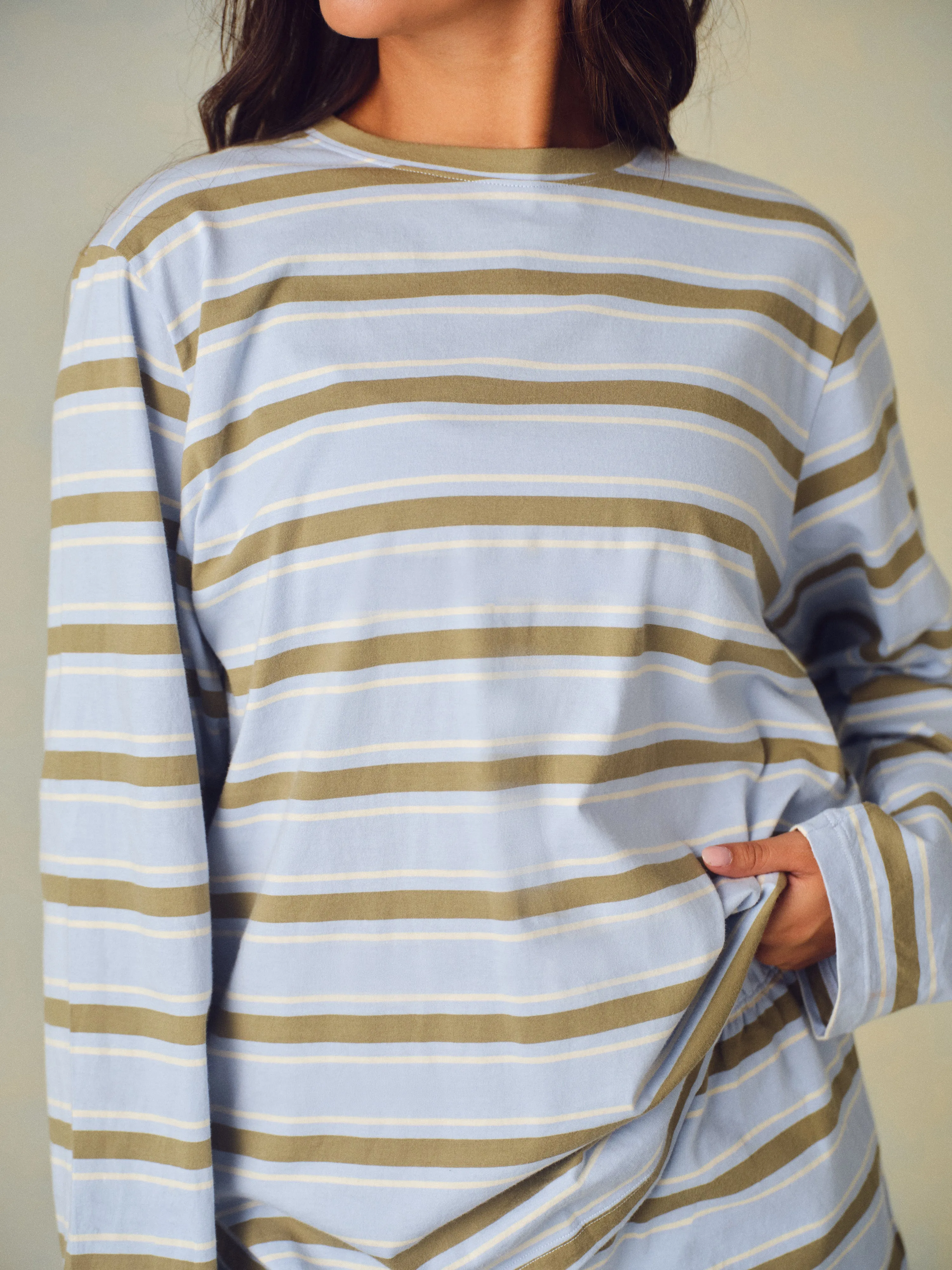 CLASSIC COTTON DAILY STRIPE LONG SLEEVE - PALMETTO sold by SETactive product image thumbnail 4